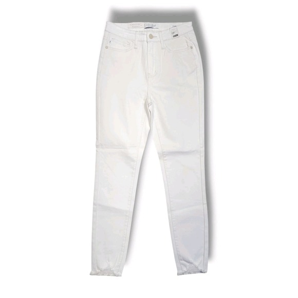 Judy Blue High Rise Destroyed Hem Skinny Fit White Jeans Women's 3/26 JB88453 - Picture 1 of 16